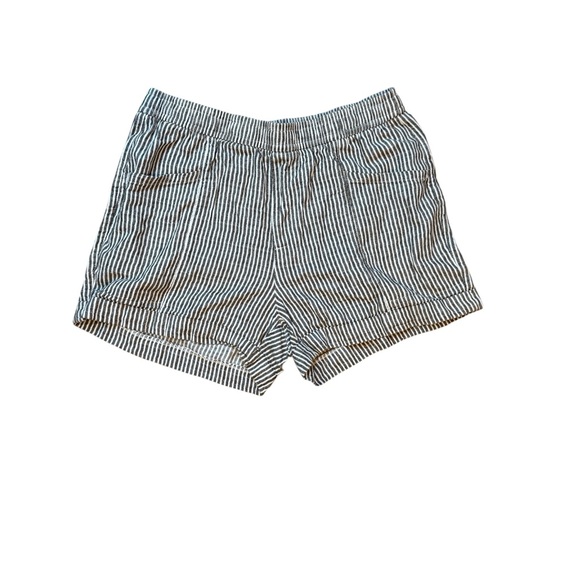 Old Navy Striped Linen-Blend Shorts - High-Rise - Grey & White - Size M - Picture 2 of 6